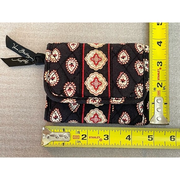 Vera Bradley Classic Black Tri-Fold Wallet Retired 2006 ID Coin Card Bill Slots - Picture 11 of 11